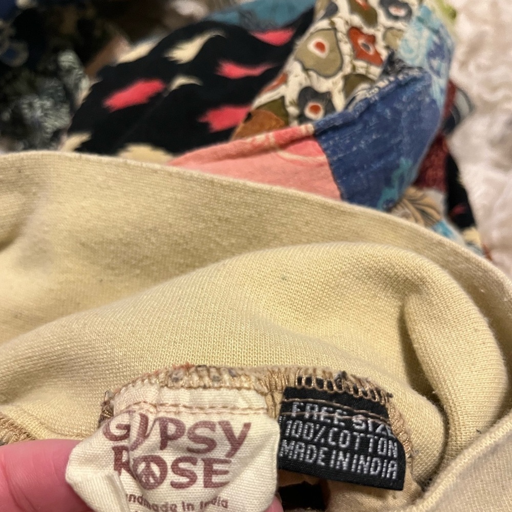 Colorful Patchwork Pants Gypsy Rose boho had made pant 8/10 free size medium L - Picture 3 of 5